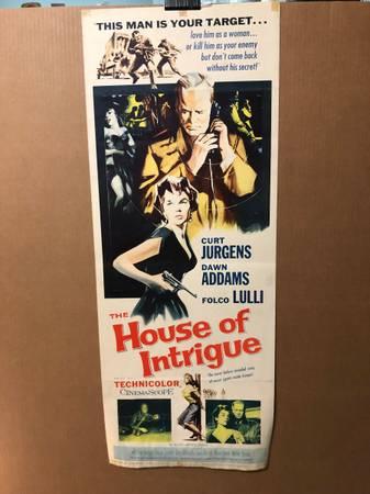 Original insert poster for Curt Jurgens in HOUSE OF INTRIGUE