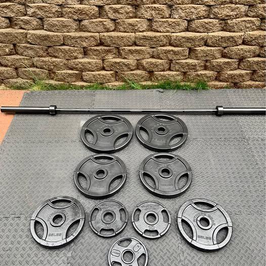 Olympic Weights Plates + Barbell