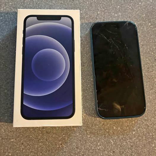 iPhone 12, Works good it’s just cracked pretty good. Case Included