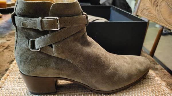 Saint Laurent taupe suede ankle boots size 38.5