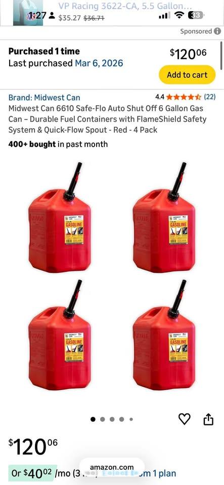 4 pack fuel containers