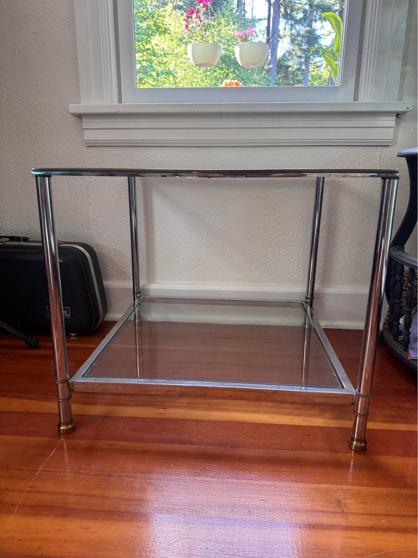 Glass side table